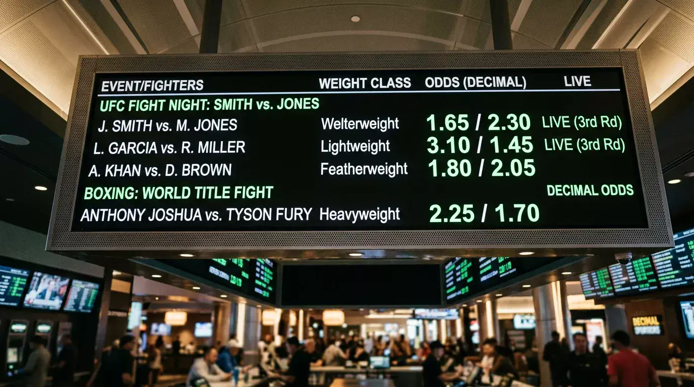 UFC odds movement chart showing line shifts from opening to closing before a fight